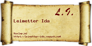 Leimetter Ida névjegykártya